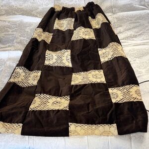 Mr. Hank Vintage Brown and Cream Maxi Skirt